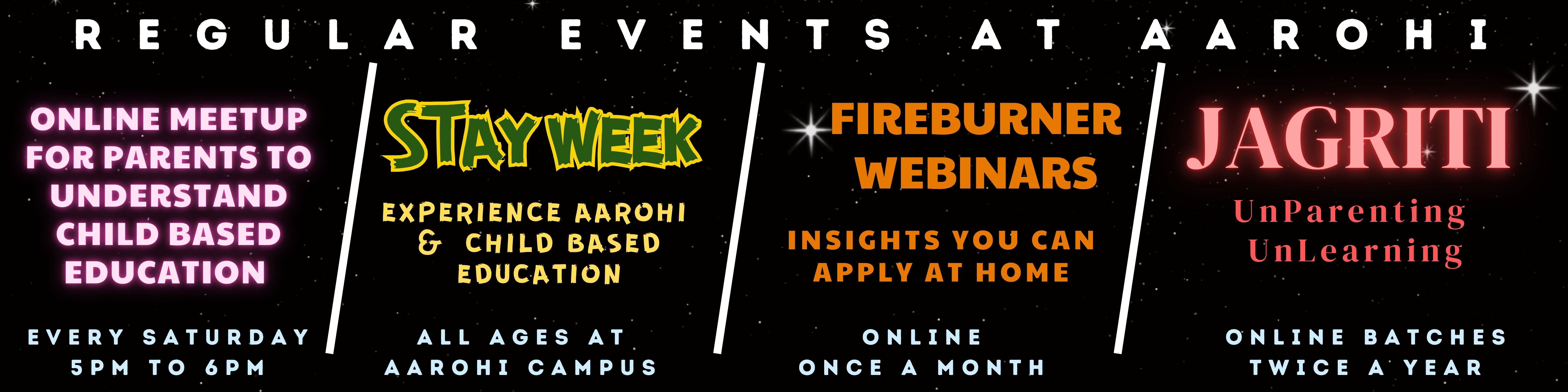 upcoming events at Aarohi